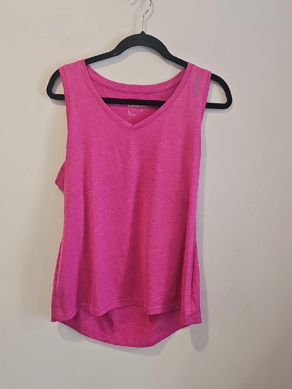Reebok Hot Pink V-Neck Athletic Tank Top